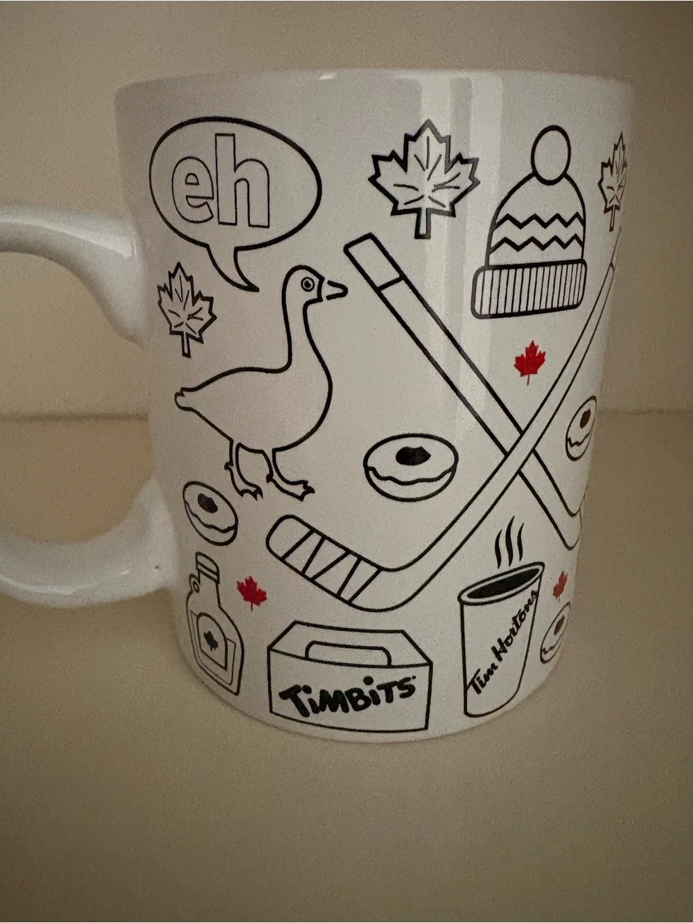 Tim Hortons Canada Celebrating 150 Years White & Red Ceramic Mug NWOT